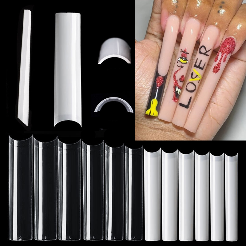 Nail Art Xxl - Uñas postizas profesionales, 500 piezas, largas,