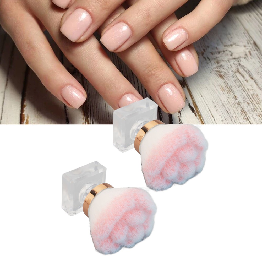 Nail Art Pink Soft - 2 cepillos rosas de cerdas suaves