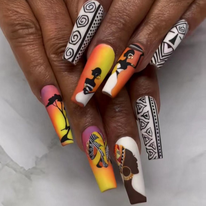 Uñas postizas de longitud medi - Nail Art Y2K reseña y precio