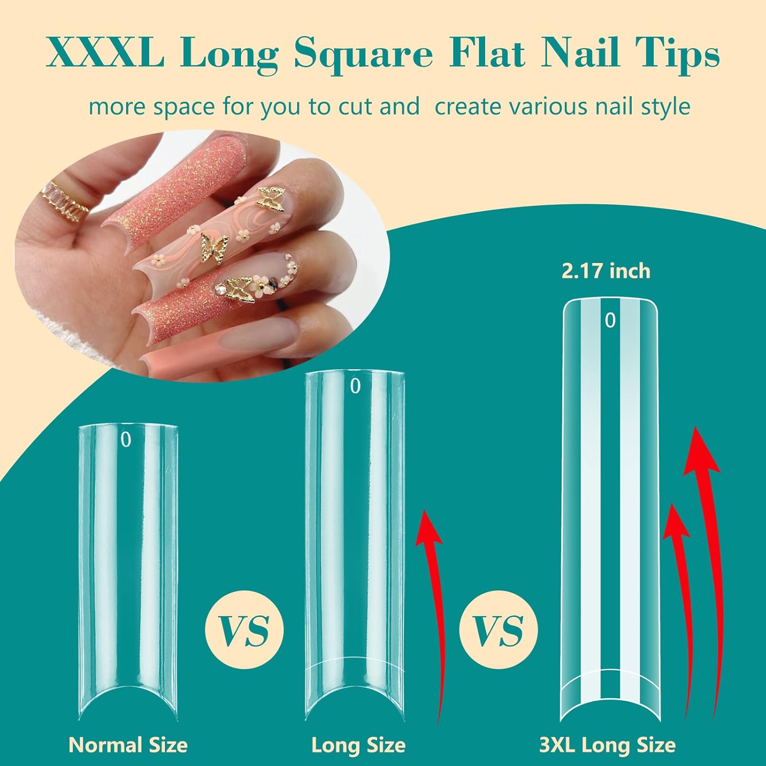 100 unids/caja XXL puntas de u - Nail Art Xxl reseña y precio