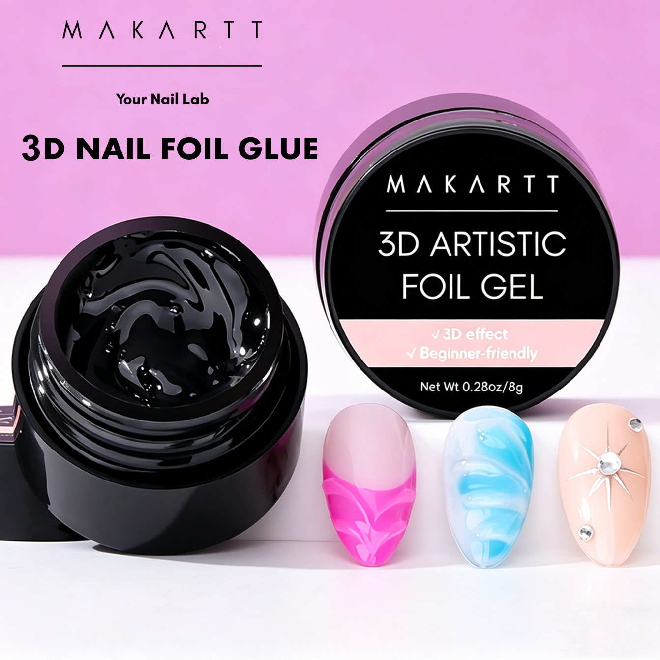 Makartt Gel 3D para Uñas 8ml,  - Nail Foil Transfer reseña y precio