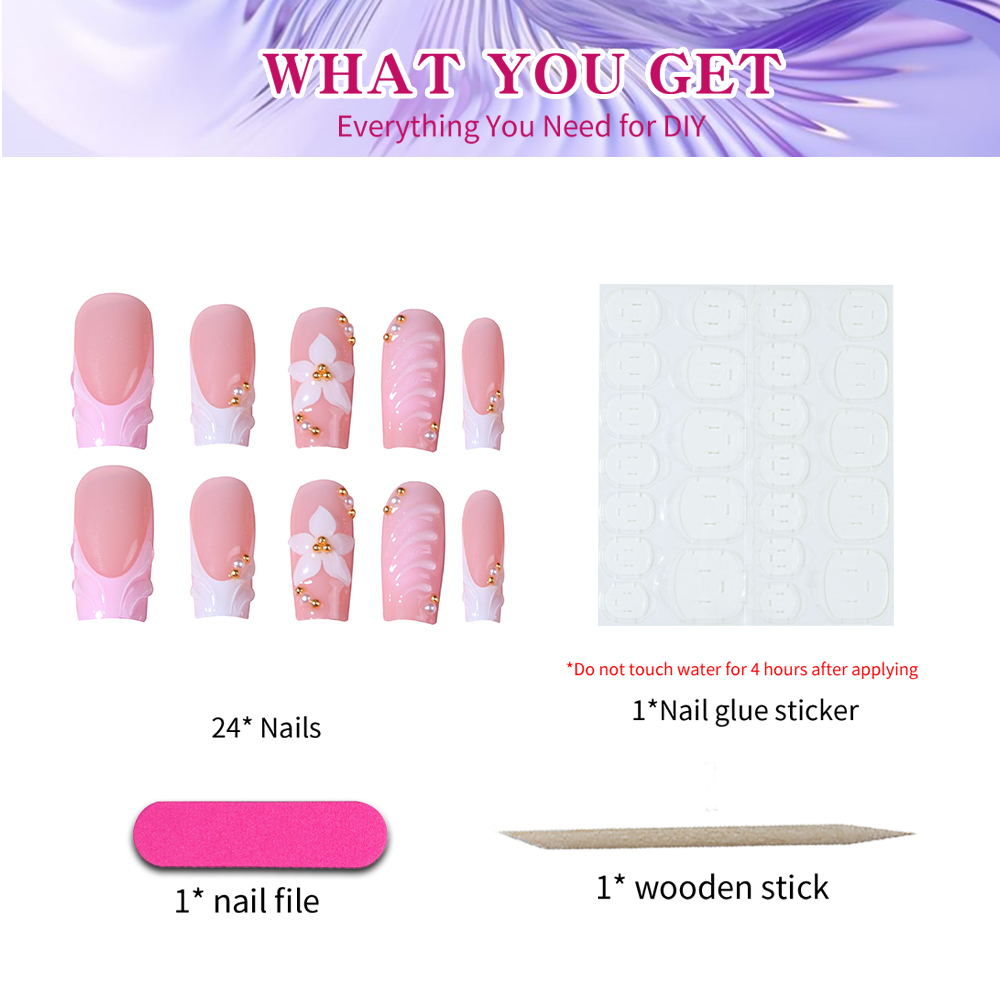 24 piezas por caja. Uñas posti - Nail Art Y2K reseña y precio