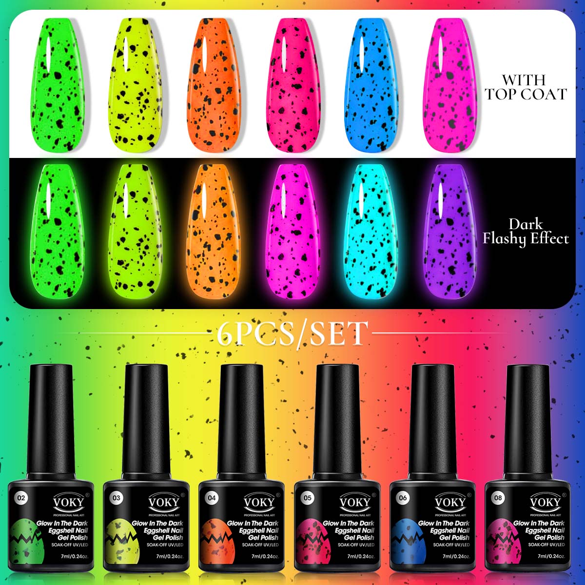 VOKY 6 unids/set fluorescente  - Nail Art Queen reseña y precio