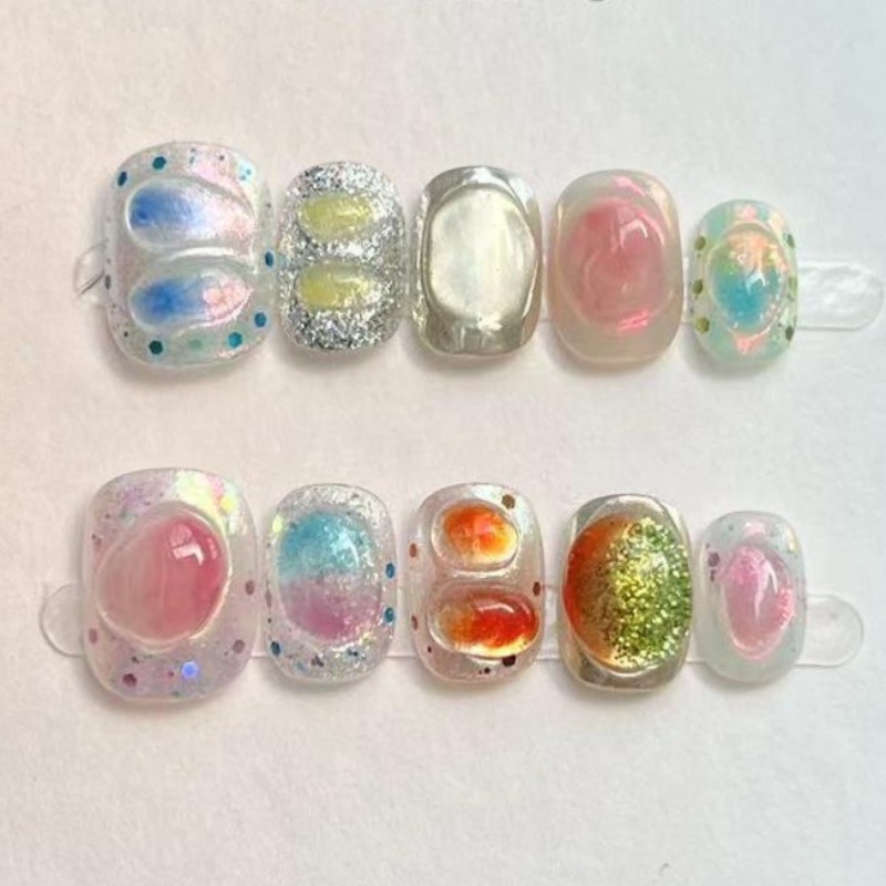 10 Uds. De uñas postizas redon - Nail Art Y2K reseña y precio