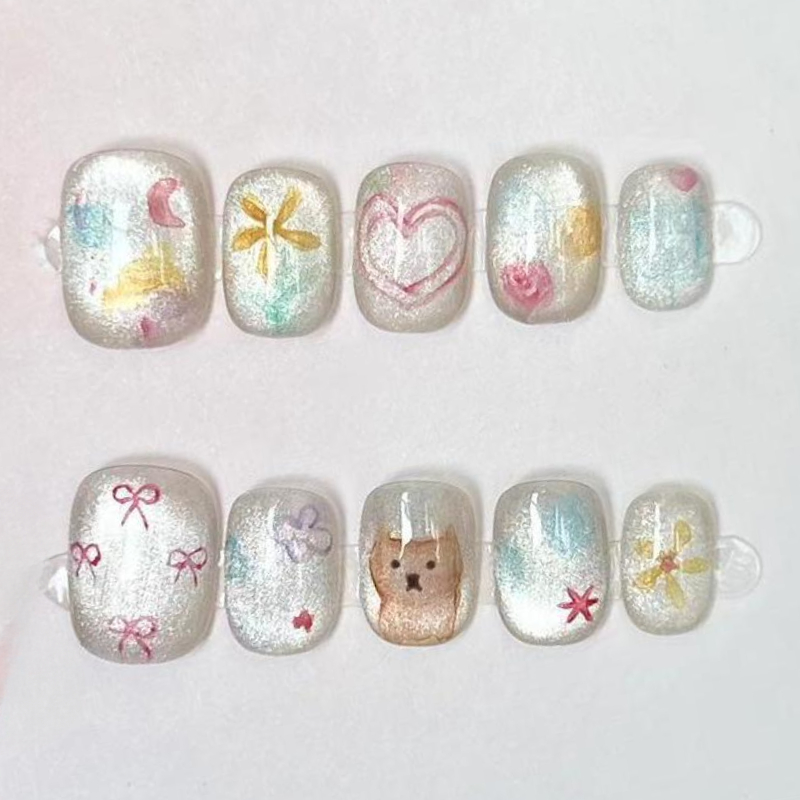 10 Uds. De uñas postizas redon - Nail Art Y2K reseña y precio