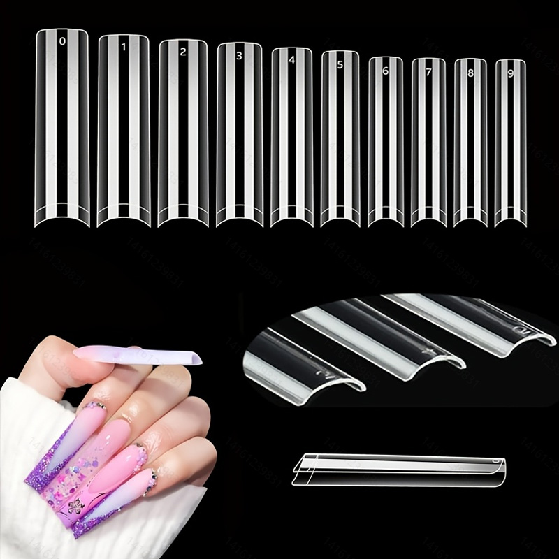 500 puntas de uñas sin curva C - Nail Art Xxl reseña y precio