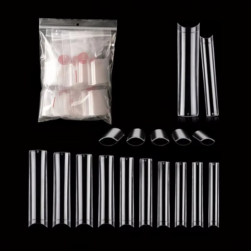 500 puntas de uñas sin curva C - Nail Art Xxl reseña y precio